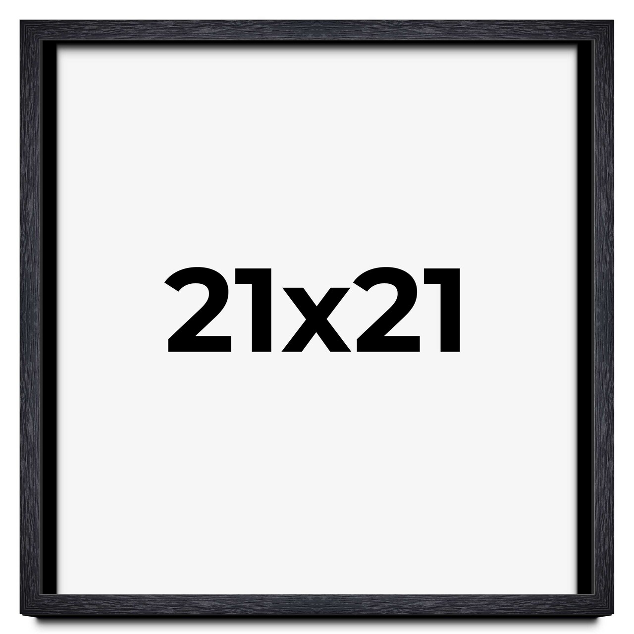 Square Shadow Box 1" Depth Black Picture Frame - UV Acrylic, Backing, Hanging Hardware